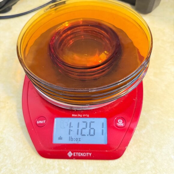 Vintage Duralex 1970's Amber Glass Salad Plates Set Of 4 - Picture 5 of 6